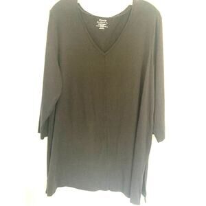Chicos Tunic Long Top 3 US XL Black Ultimate Tee Pima Cotton Stretch Business